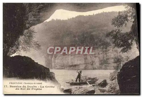 Ansichtskarte AK Grotte Grottes Bassins du Doubs La grotte du Roi de Prusse Barque