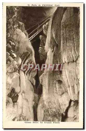 Ansichtskarte AK Grotte Grottes Puits de Padirac Grand Dome Les Grands piliers