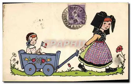 Cartes postales Fantaisie Enfant Poupee Alsace