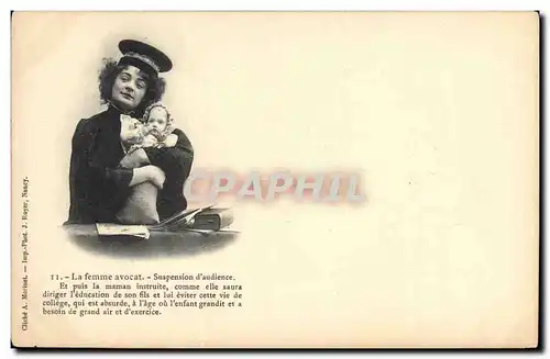 Cartes postales Fantaisie Femme avocat Poupee
