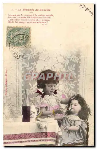 Cartes postales Fantaisie Enfants Poupee La journee de Suzette