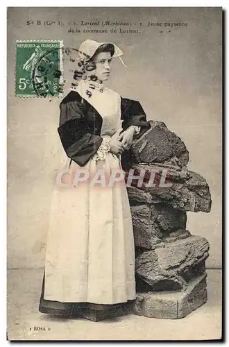 Cartes postales Folklore Lorient Jeune paysanne de la commune de Lorient