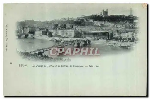 Cartes postales Palais de justice et la colonne de Fourviere Lyon