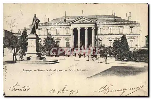 Ansichtskarte AK Palais de justice Statue de Gay Lussac Limoges