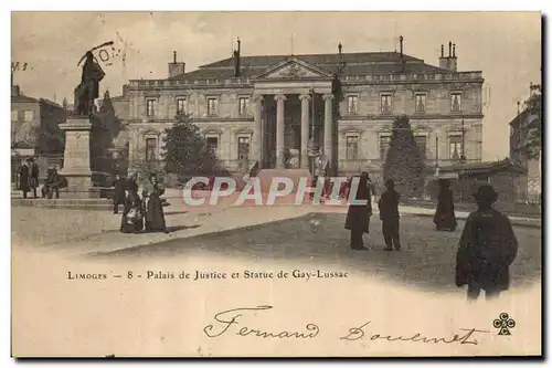 Cartes postales Palais de justice et statue de Gay Lussac Limoges