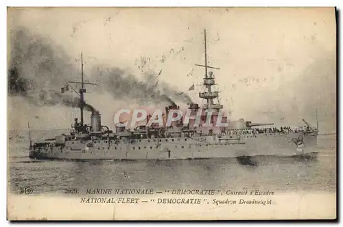 Cartes postales Bateau de Guerre Democratie Cuirasse d'escadre
