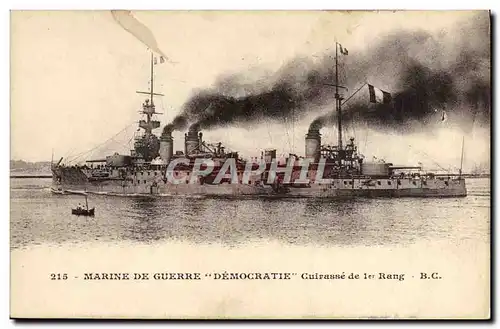 Ansichtskarte AK Bateau de Guerre Democratie Cuirasse de 1er rang