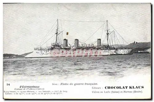 Ansichtskarte AK Bateau de Guerre D'Entrecasteaux Croiseur de 1ere classe a batterie