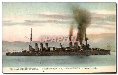 Ansichtskarte AK Bateau de Guerre Ernest Renan Croiseur de 1ere classe