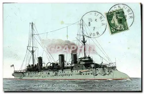 Ansichtskarte AK Bateau de Guerre Le D'Entrecasteaux Croiseur de 2eme classe