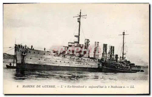 Ansichtskarte AK Bateau de Guerre L'Ex Straslund aujourd'hui Le Mulhouse