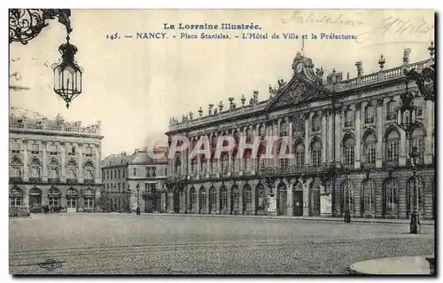 Cartes postales Nancy Place Stanislas L'Hotel de ville et la Prefecture