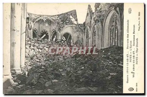 Cartes postales Militaria Retraite des Allemands Roye L'EGlise