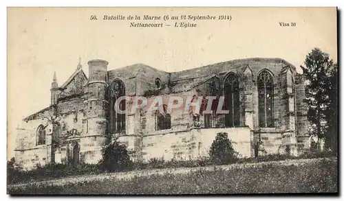 Ansichtskarte AK Militaria Bataille de la Marne Nettancourt L'eglise