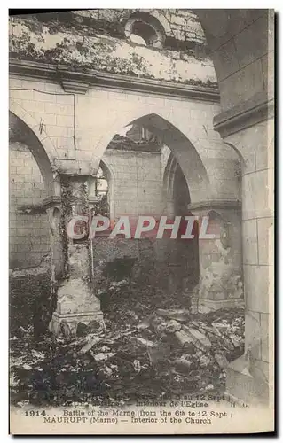 Cartes postales Militaria Maurupt Interieur de l'eglise