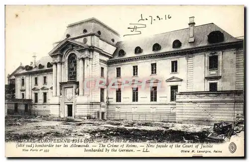 Cartes postales Palais de justice Reims Militaria