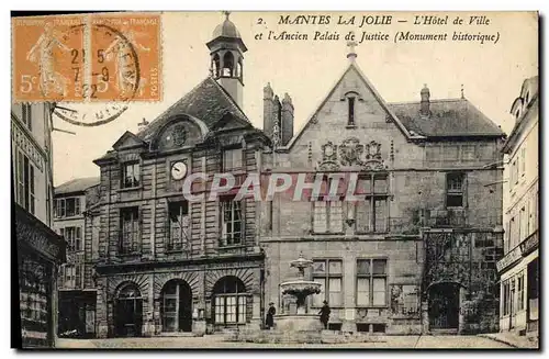 Cartes postales Palais de justice Mantes la Jolie L'hotel de ville et l'ancien palais de justice