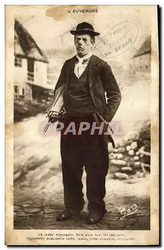 Cartes postales Folklore Auvergne Jeune Auvergnat