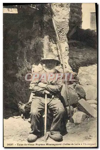 Ansichtskarte AK Folklore Type de vieux paysan montagnard Collier de barbe a l'Auvergnat