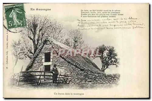 Cartes postales Folklore Un buron dans la montagne Auvergne