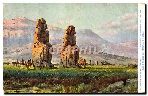 Ansichtskarte AK Egypt Egypte Les colosses de Memnon a Thebes