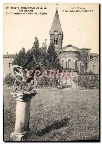 Ansichtskarte AK Chateau Marlieux Abbaye cistercinne de ND des Dombes Le cimetiere et abside de l'eglise