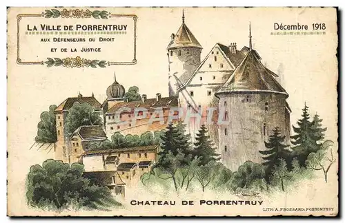 Cartes postales Chateau Ville de Porrentruy