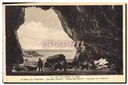 Ansichtskarte AK Grotte Grottes La Pointe du Raz La baie des Trepasses Grotte des Galets Vue prise de l'interieur