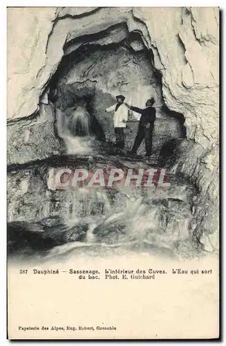 Ansichtskarte AK Grotte Grottes Dauphine Sassenage L'interieur des cuves L'eau qui sort du lac