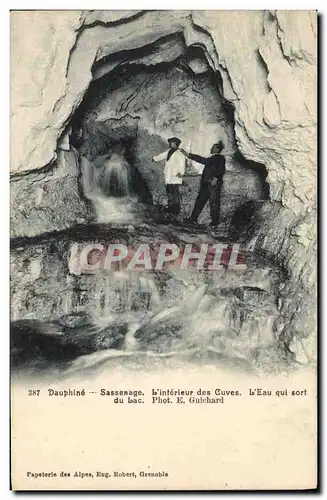Cartes postales Grotte Grottes Dauphine Sassenage L'interieur des cuves L'eau qui sort du lac