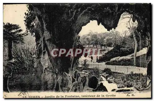 Ansichtskarte AK Grotte Grottes Nimes Jardin de la fontaine Interieur de la grotte