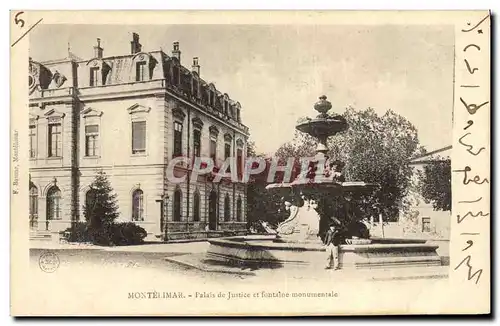 Cartes postales Palais de Justice et fontaine monumentale Montelimar