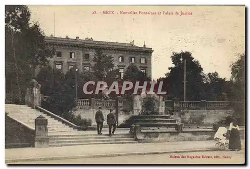 Ansichtskarte AK Metz Nouvelles fontaines et Palais de Justice