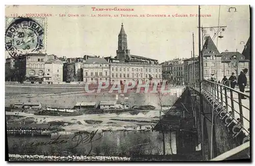 Ansichtskarte AK Tarn et Garonne Montauban les Quais la Maidie le Tribunal de commerce l'eglise St Jacques