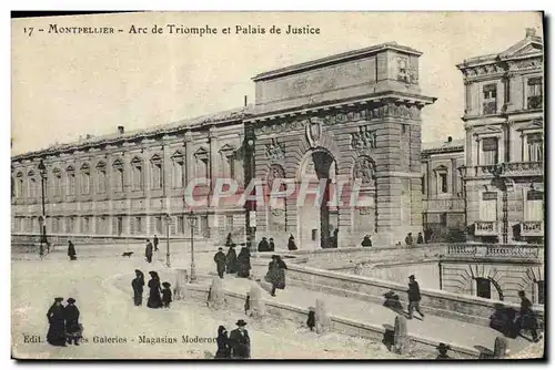 Cartes postales Montpellier Arc de Triomphe et palais de justice