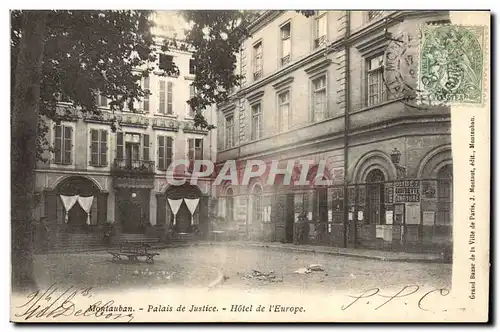 Cartes postales Montauban palais de justice hotel de l'Europe