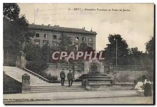 Ansichtskarte AK Metz Nouvelles fontaines et palais de justice