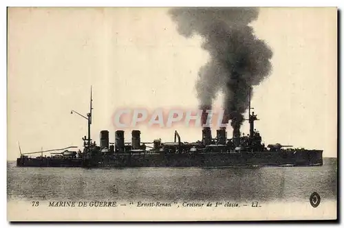 Ansichtskarte AK Bateau de Guerre Ernest Renan Croiseur de 1ere classe