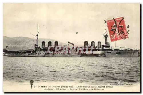 Ansichtskarte AK Bateau de Guerre Le Croiseur Cuirasse Ernest Renan