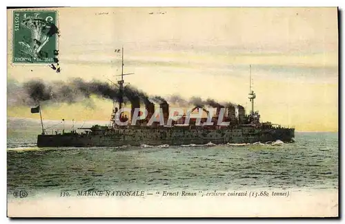 Cartes postales Bateau de Guerre Ernest Renan Croiseur Cuirasse
