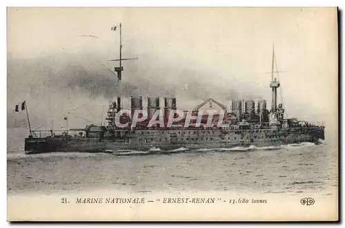 Cartes postales Bateau de Guerre Ernest Renan