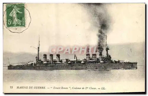 Ansichtskarte AK Bateau de Guerre Ernest Renan Croiseur de 1ere classe