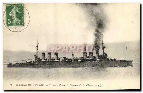 Cartes postales Bateau de Guerre Ernest Renan Croiseur de 1ere classe