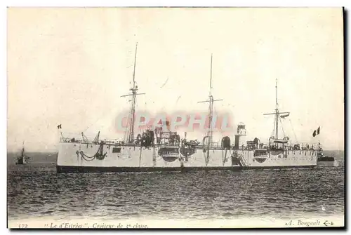 Cartes postales Bateau de Guerre Le d'Estrees Croiseur de 3eme classe