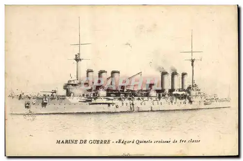 Ansichtskarte AK Bateau de Guerre Edgard Quinet Croiseur de 1ere classe
