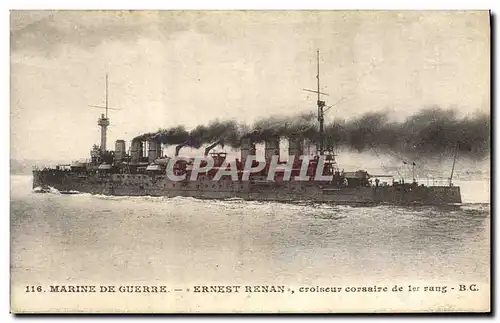 Ansichtskarte AK Bateau de Guerre Ernest Renan Croiseur Corsaire de 1er rang