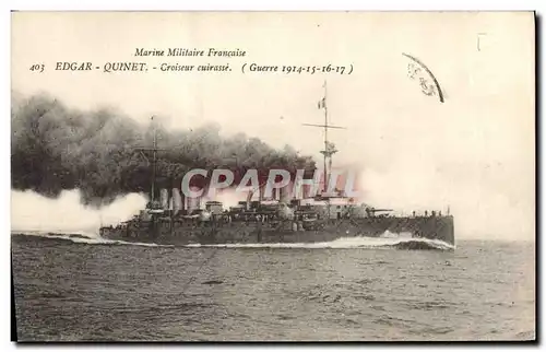 Cartes postales Bateau de Guerre Edgar Quinet Croiseur Cuirasse