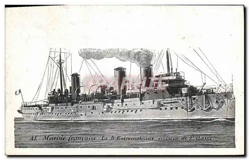 Cartes postales Bateau de Guerre Le D'Entrecasteaux Croiseur de 2eme classe