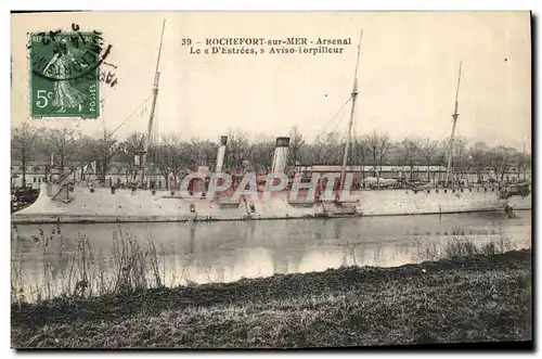 Ansichtskarte AK Bateau de Guerre Rochefort sur Mer Arsenal Le D'Estrees Aviso Torpilleur