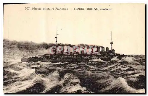 Ansichtskarte AK Bateau de Guerre Ernest Renan Croiseur